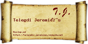 Telegdi Jeremiás névjegykártya